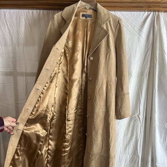 Women's Roper Leather Stitch Trench Coat Western Cowgirl - Picture 5 of 11